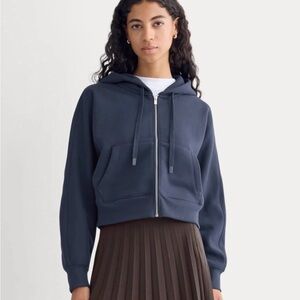 Everlane Lux Fleece Women's Zip-Up Hoodie Navy L